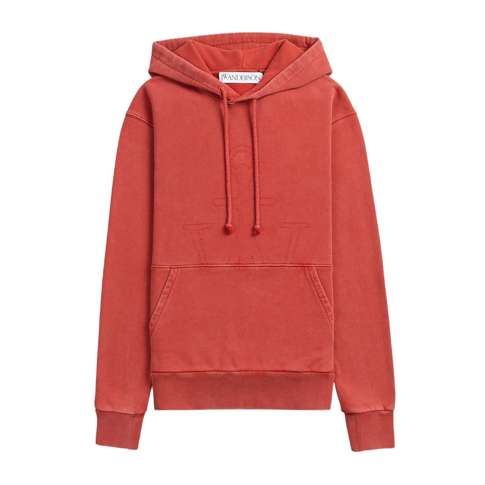 Jw Anderson Men's Red Vibrant Hooded Sweatshirt - Hoodies - Xs - Sweatshirts & Hoodies