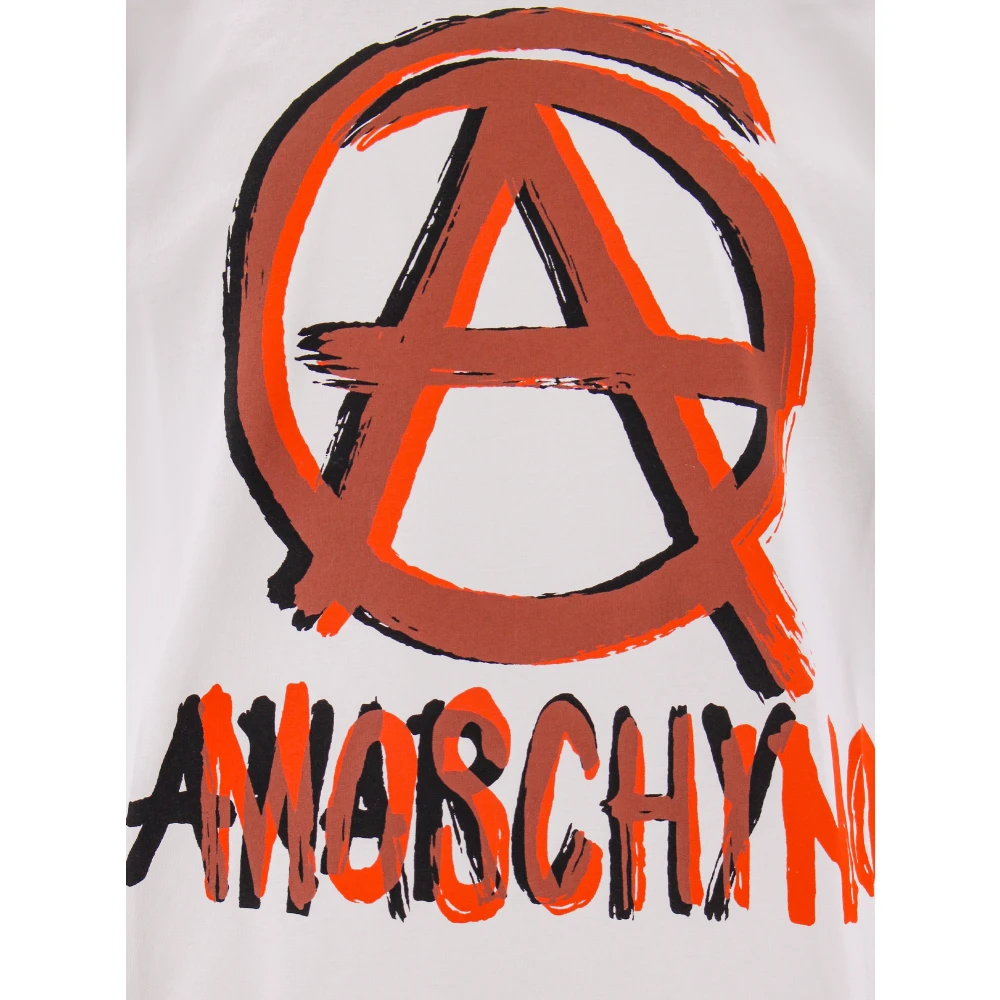 Moschino Anarchy Print Biologisch Katoenen T-Shirt voor Heren Gray Heren