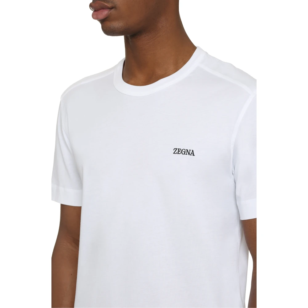 Ermenegildo Zegna Katoenen T-shirt met Logo White Heren
