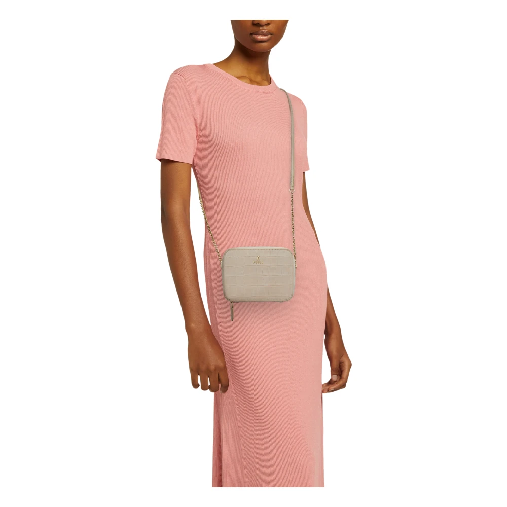 Furla Mini Krokodil-Effect Camera Tas Beige Dames