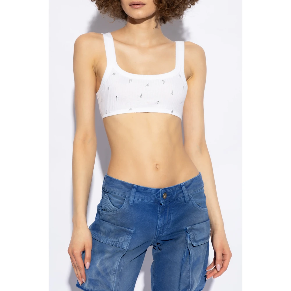 The Attico Top met logo White Dames