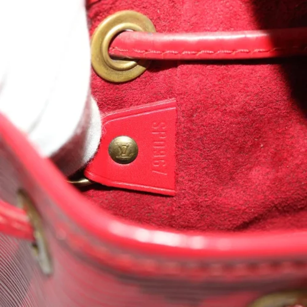 Louis Vuitton Vintage Rode leren Louis Vuitton Montsouris Rugzak Red Dames