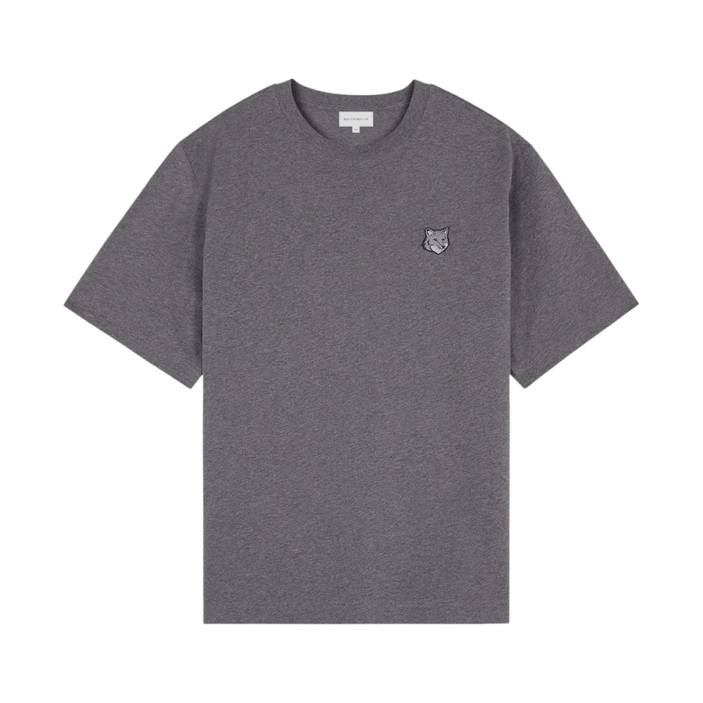 Maison Kitsuné Vos Katoenen T-shirt Gray Heren