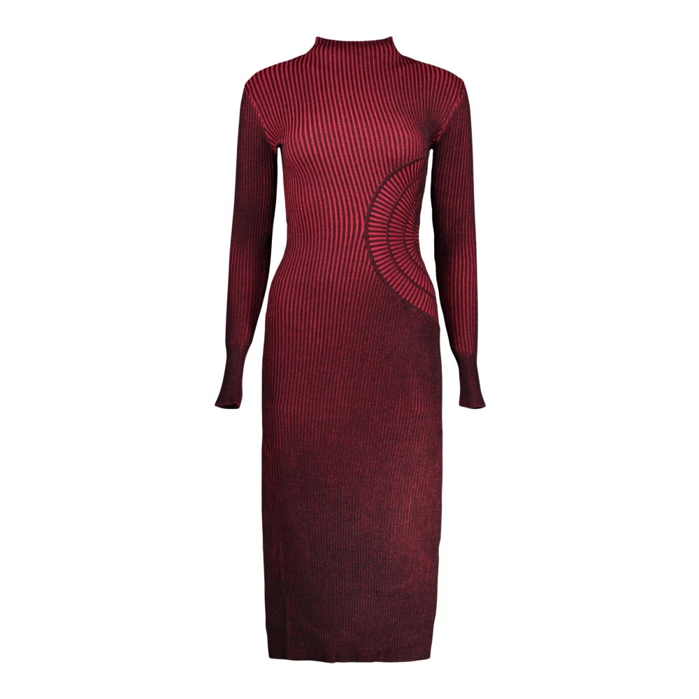 Shimmering knit midi dress - RED - M - Image 4