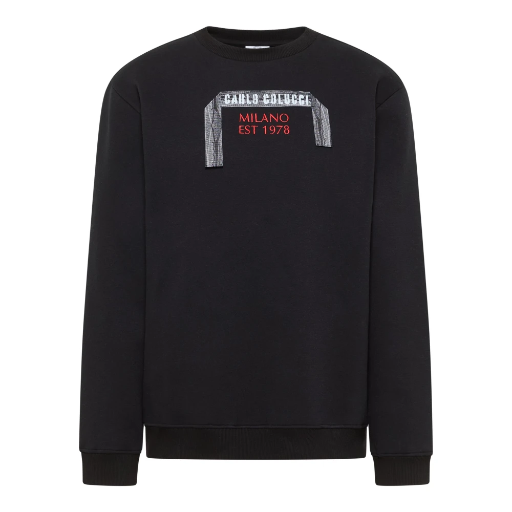 Carlo Colucci Men's Black Crewneck Sweatshirt