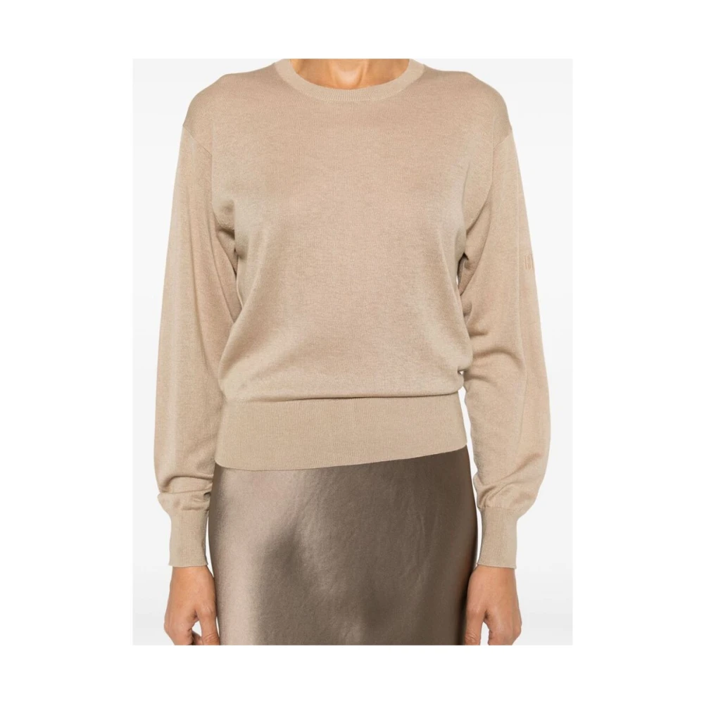 By Malene Birger Beige Gebreide Trui Drop Schouder By Herenne Birger Beige Dames