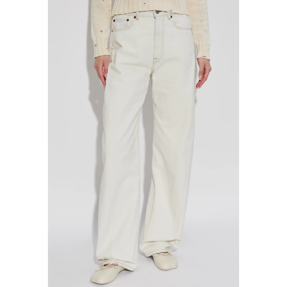 MM6 Maison Margiela Hoge taille jeans Beige Dames