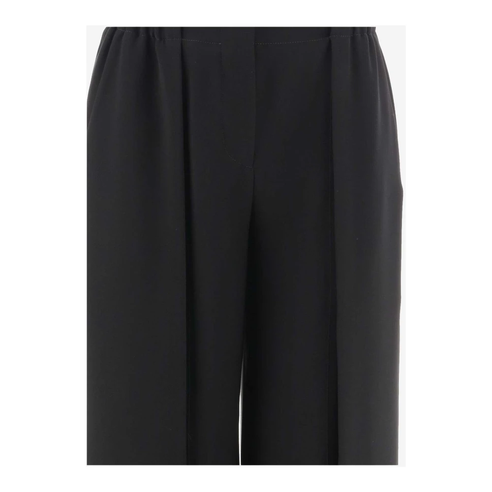Giorgio Armani Zwarte Technische Cady Elastische Broek Black Dames