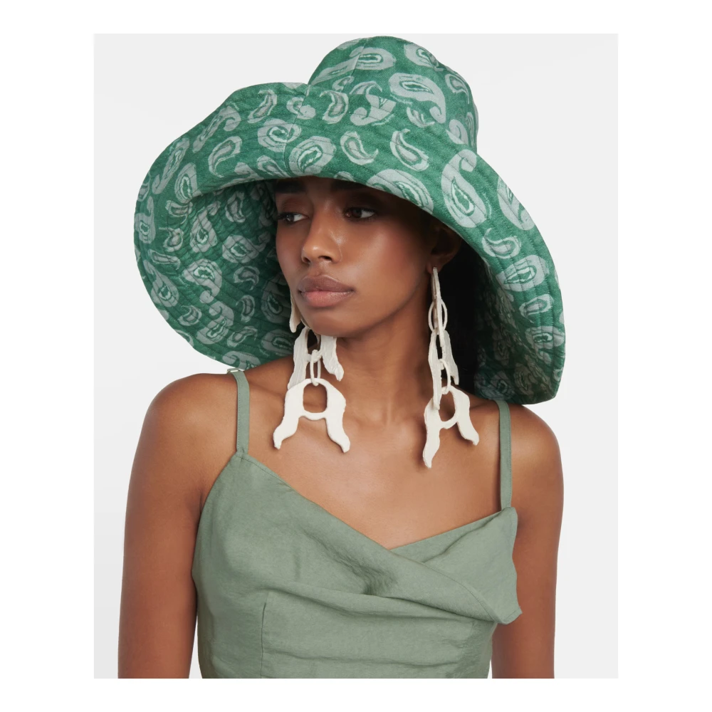 Jacquemus Paisley Print Pop Bucket Hat Green Dames