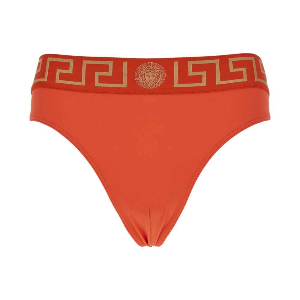 Versace Rood Zeekleding Iconische Greca Slip Red Heren