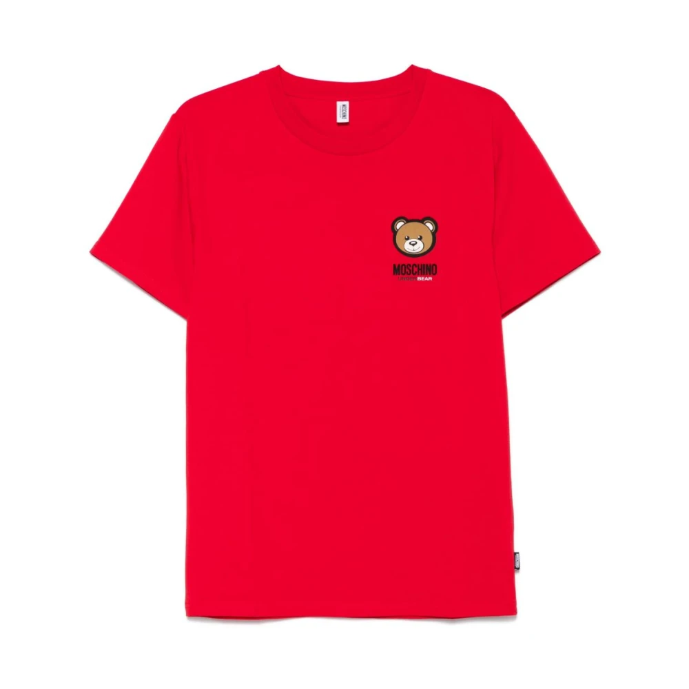 Moschino Rode Crew Neck T-shirts en Polos Red Heren