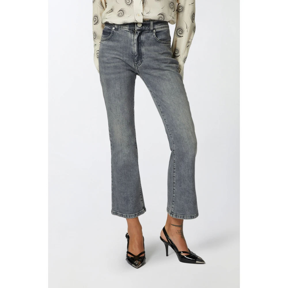 pinko Vintage Grijze Bootcut Jeans Gray Dames