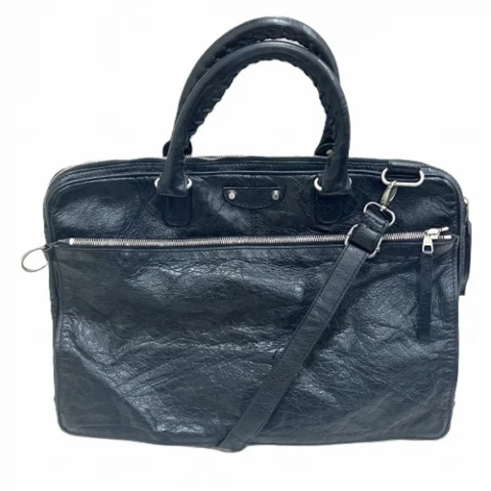 Balenciaga Vintage Pre-owned Leather handbags Black Heren
