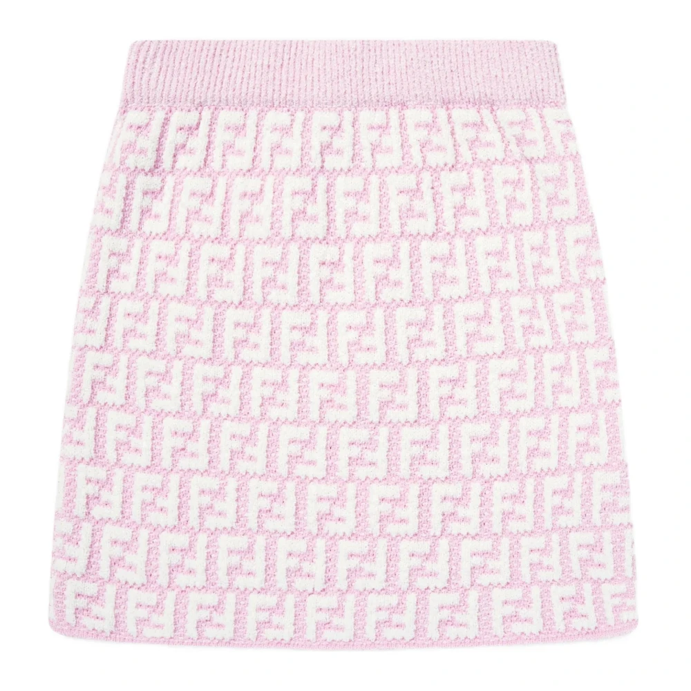 Fendi Women's Pink Skirt With All-Over Ff Knitted Design