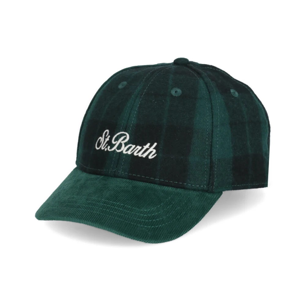Saint Barth Groene Baseballpet met Corduroy Klep Green Heren