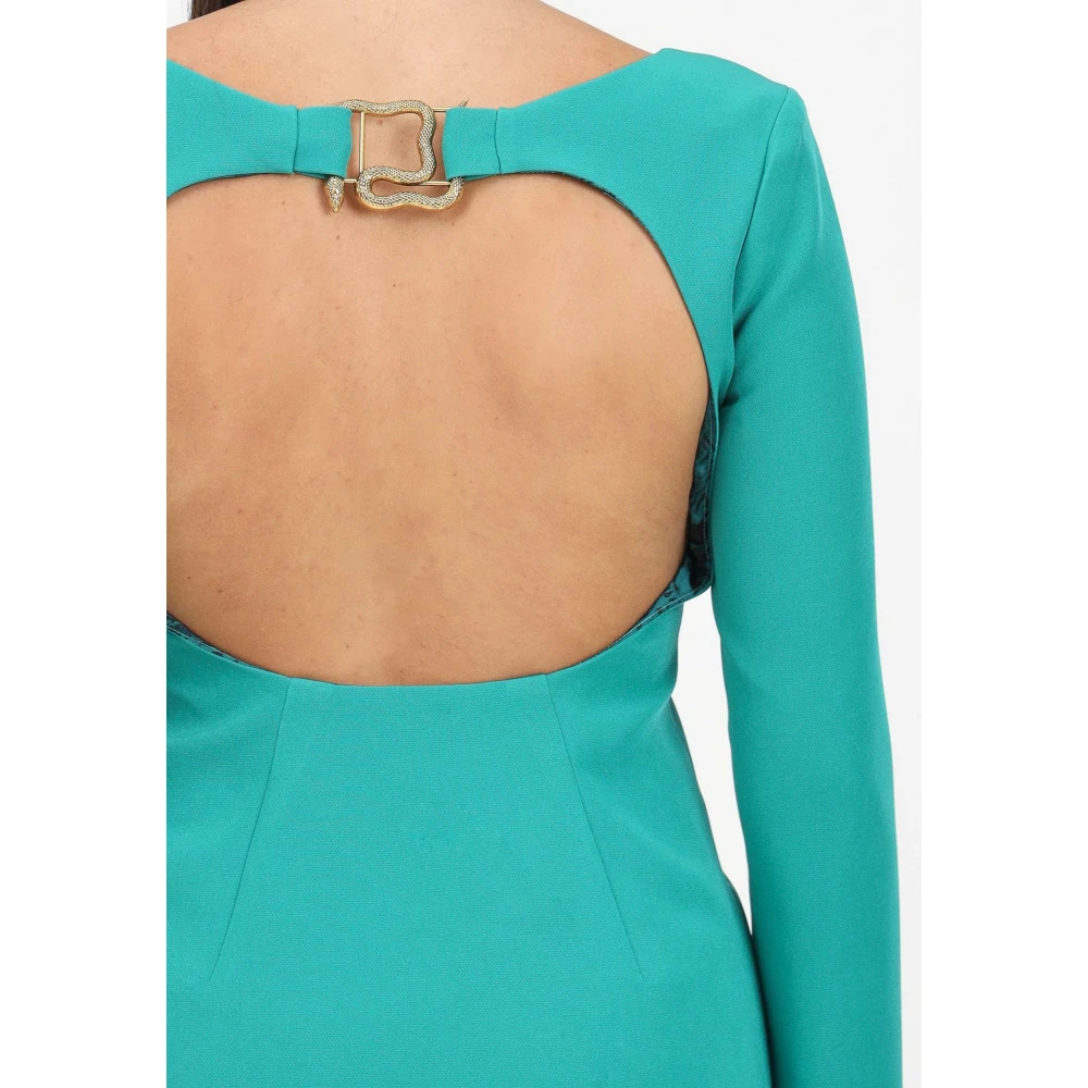 Just Cavalli Korte Groene Jurk met Open Rug Green Dames