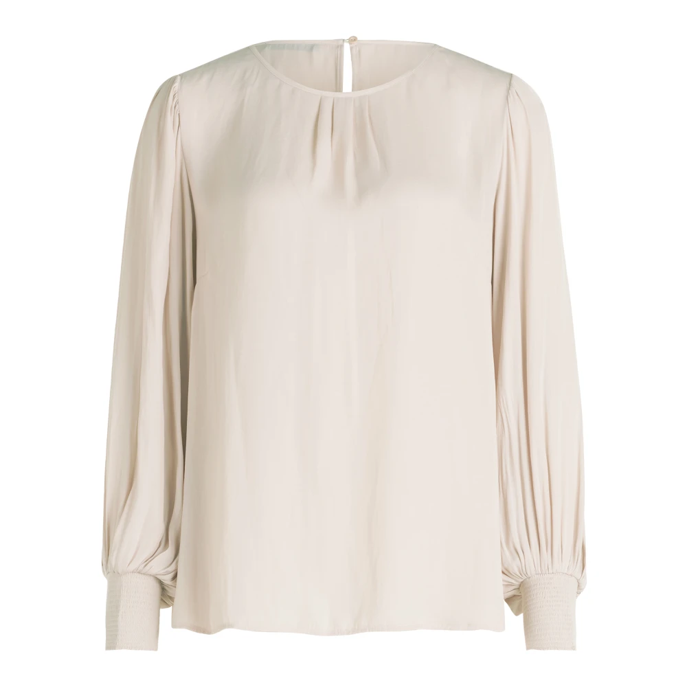 Betty Barclay Lange Mouw Satijnen Blouse Beige Dames