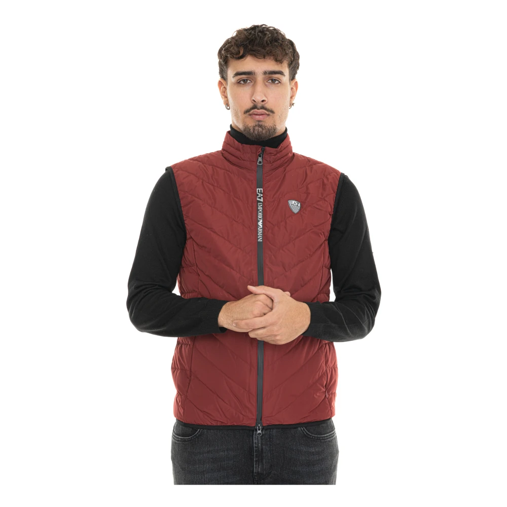 Emporio Armani EA7 Gewatteerde Vest met Zijlogo Red Heren