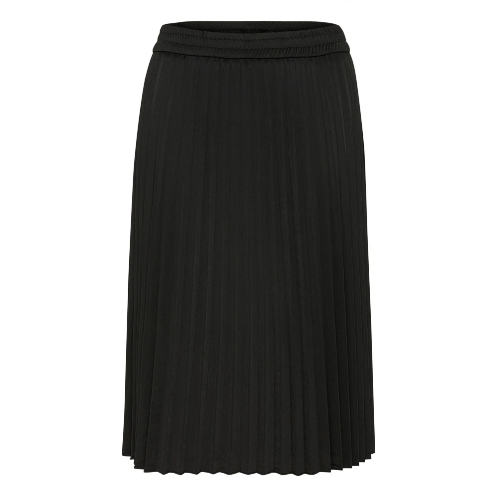 Cream Geplooide Rok in Pitch Black Dames