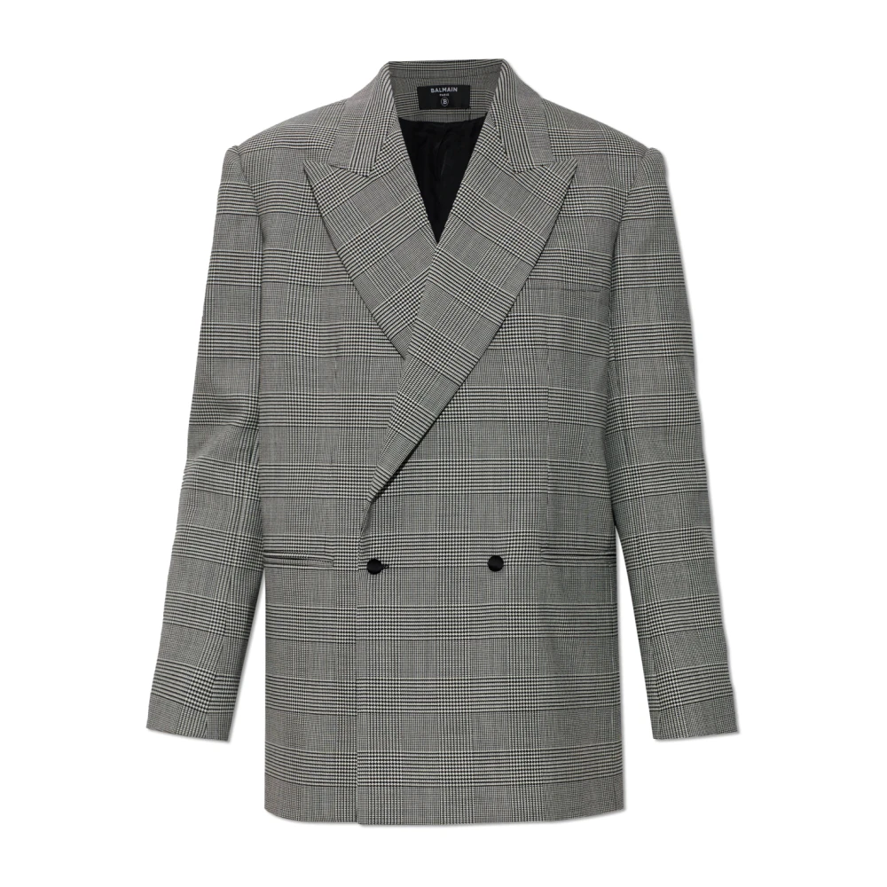 Balmain Women's Gray Houndstooth Blazer - Blazers - Xs - Jackets