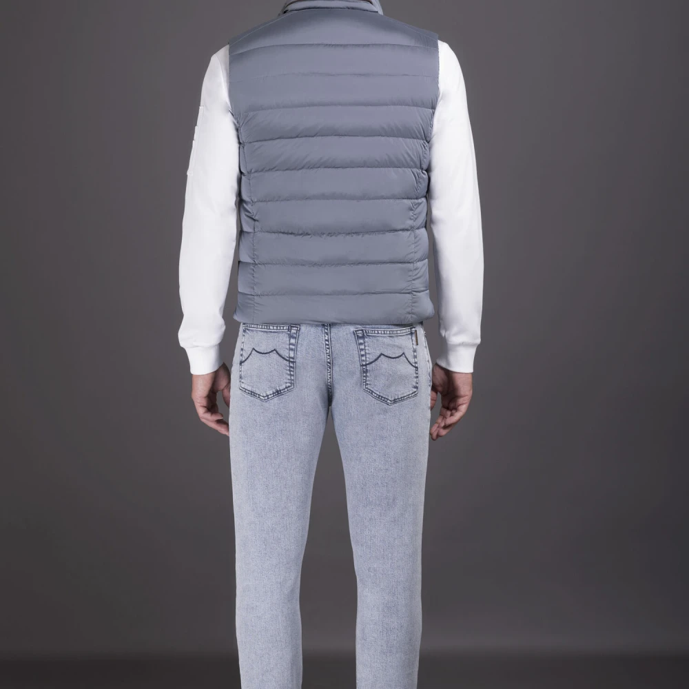 Moorer Iridescent Waterdichte Vest met Ganzendons Blue Heren