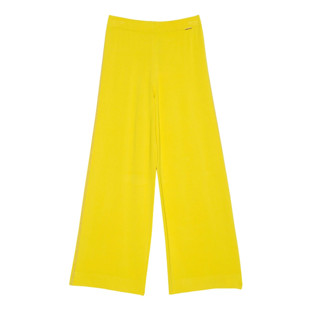 Twinset Gele viscose broek Yellow Dames