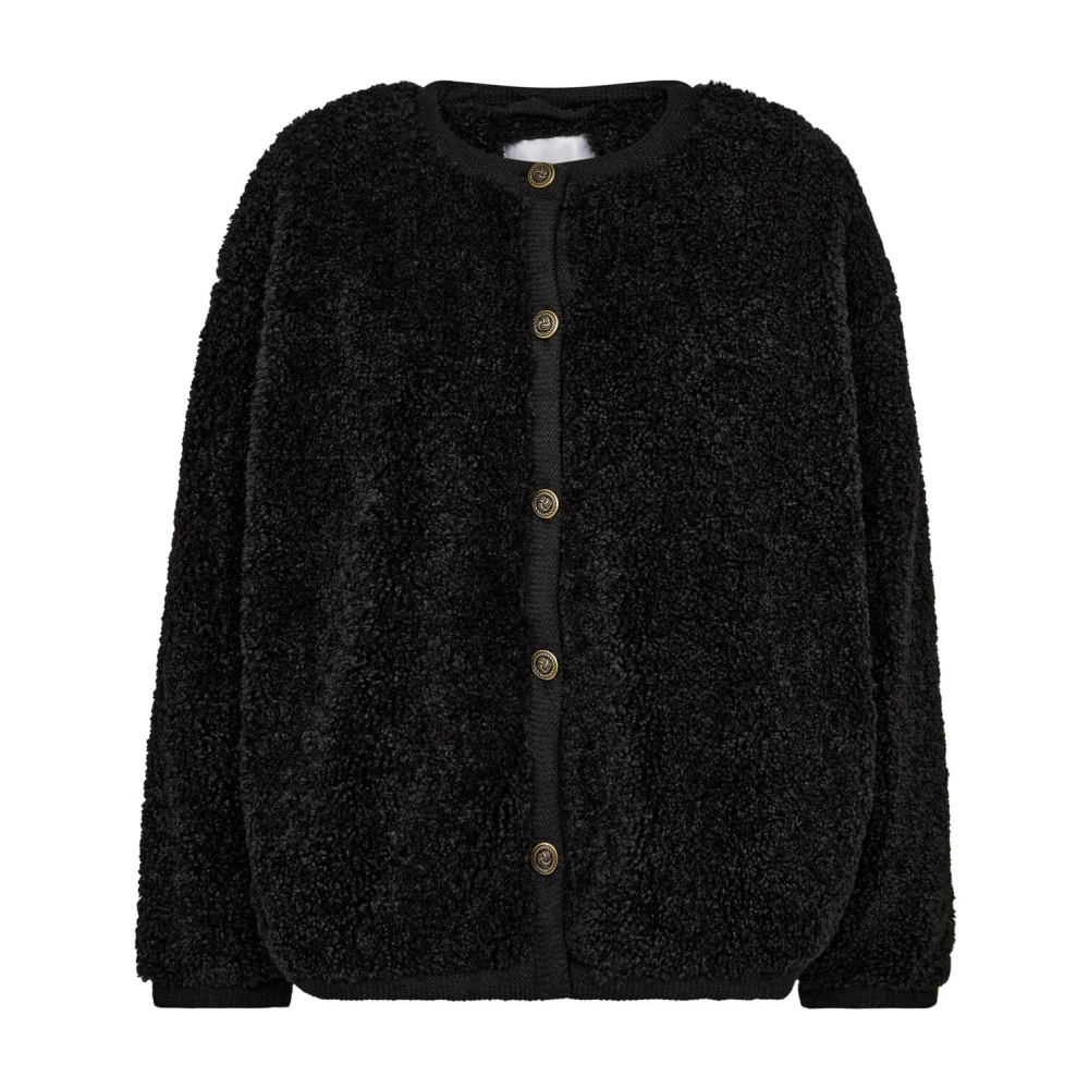 Co'Couture Teddy jas met knoopsluiting Black Dames