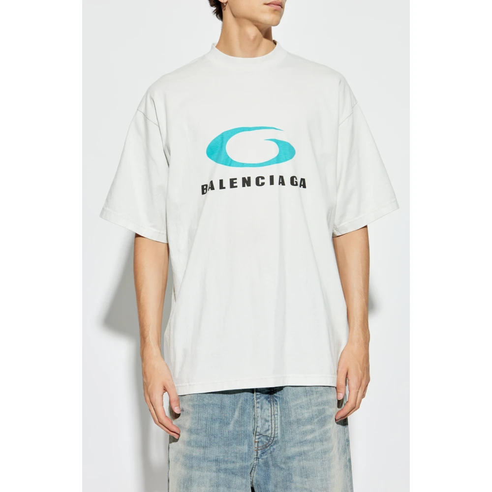 Balenciaga T-shirt met logo Gray Heren