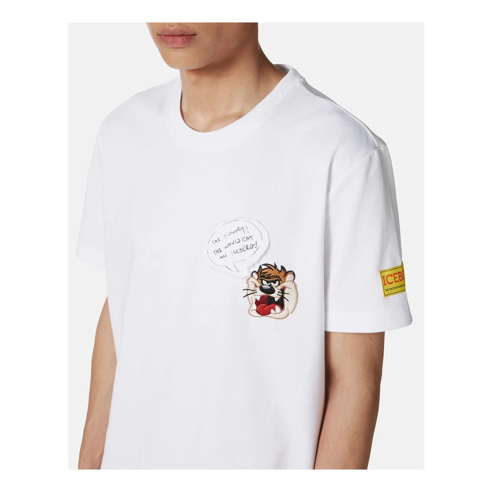 Iceberg Klassiek regular fit wit T-shirt van katoenen jersey White Heren