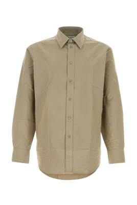 Khaki Poplin Skjorta