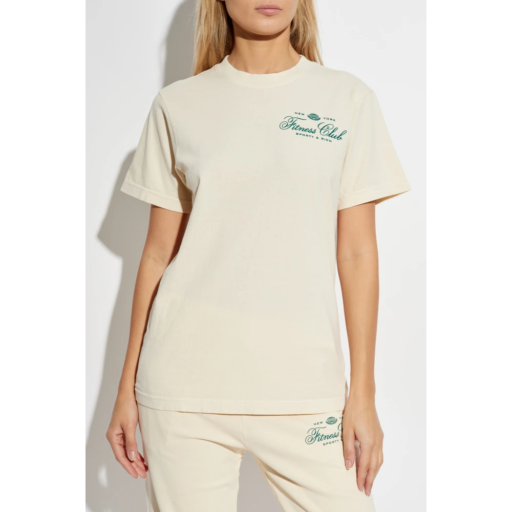 Sporty & Rich T-shirt uit de Wall Street collectie Beige Unisex
