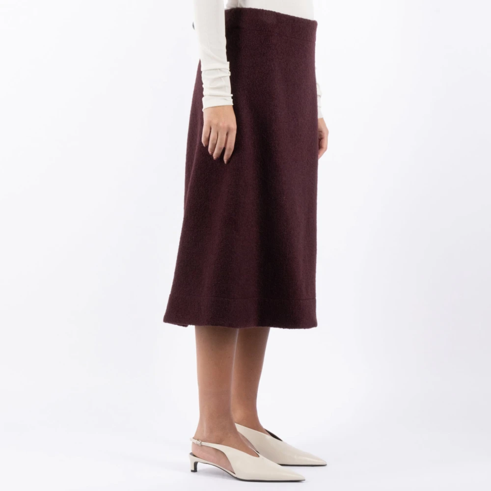 Jil Sander Bourgondische Wollen Rok Red Dames