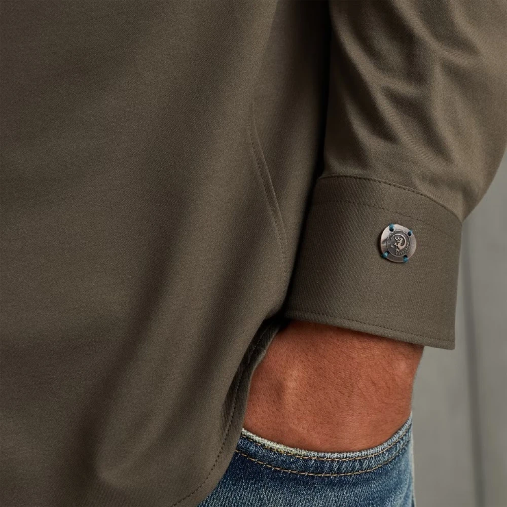 Cast Iron Twill Jersey 2 Tone Overhemd Green Heren