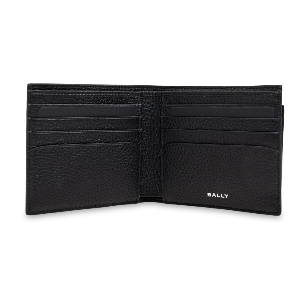 Bally Leren Portemonnee met Logo Black Heren