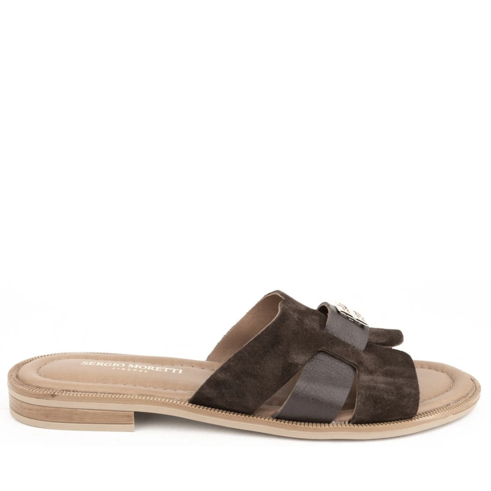 Sergio Moretti Women's Brown Sliders, 8 Uk, Casual Open Slippers
