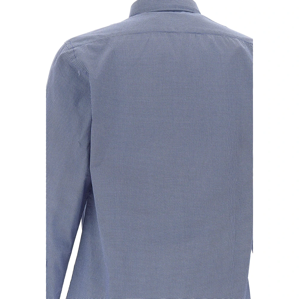 LA MARTINA Blauw Micro Dot Patroon Overhemd Blue Heren