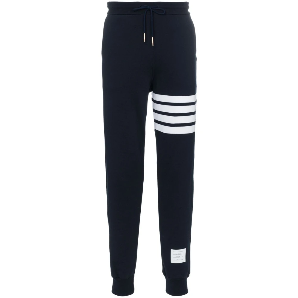 Thom Browne Blauwe 4-Bar Jersey Sweatpants Blue Heren
