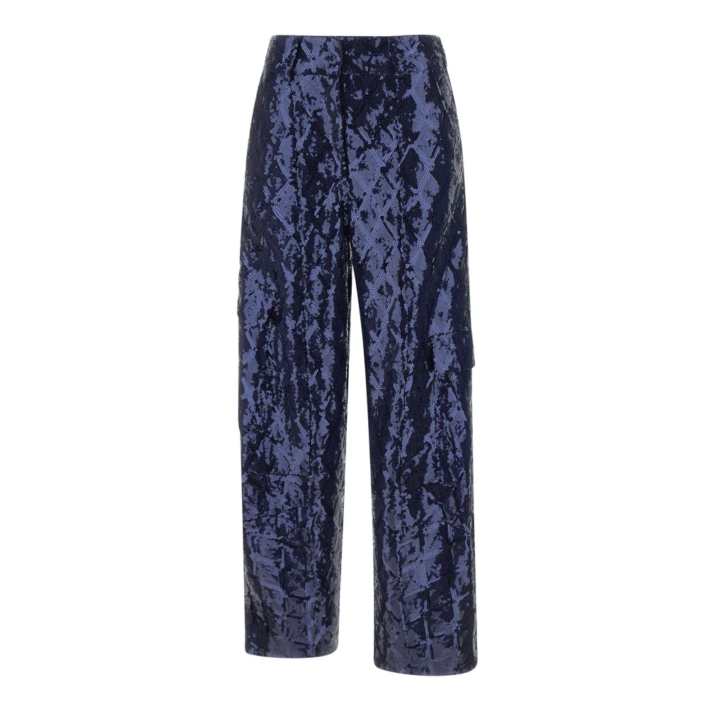 Rotate Birger Christensen Wijde broek Blue Dames