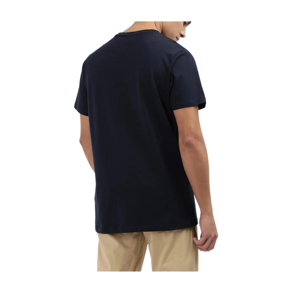 Tommy Hilfiger Gouden Crest T-shirt Navy Blauw Modern Fit Blue Heren