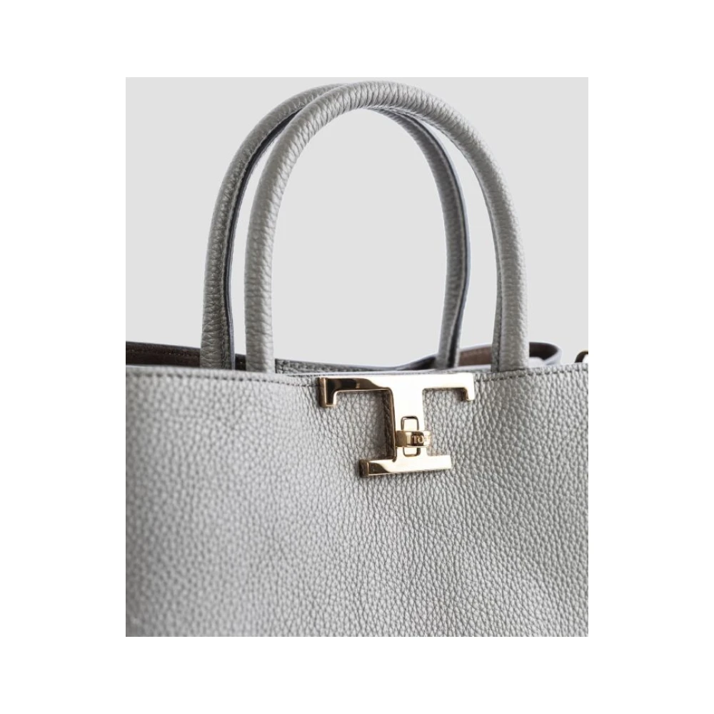 TOD'S Grijze Leren Schoudertas Gray Dames