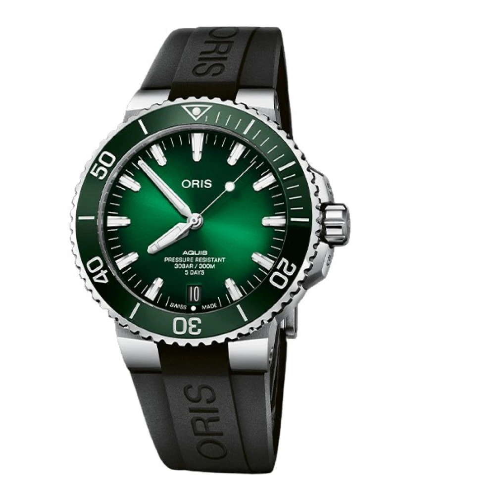 Oris Aquis Date Calibre 400 - Automatisk Grön Urskiva Green, Dam