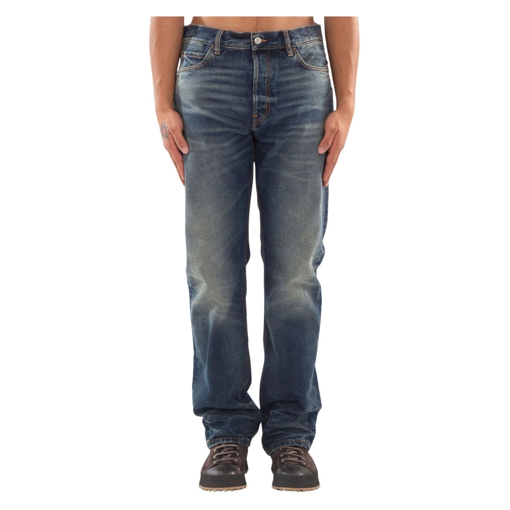 Haikure Vintage Wash Straight Jeans Blue Heren