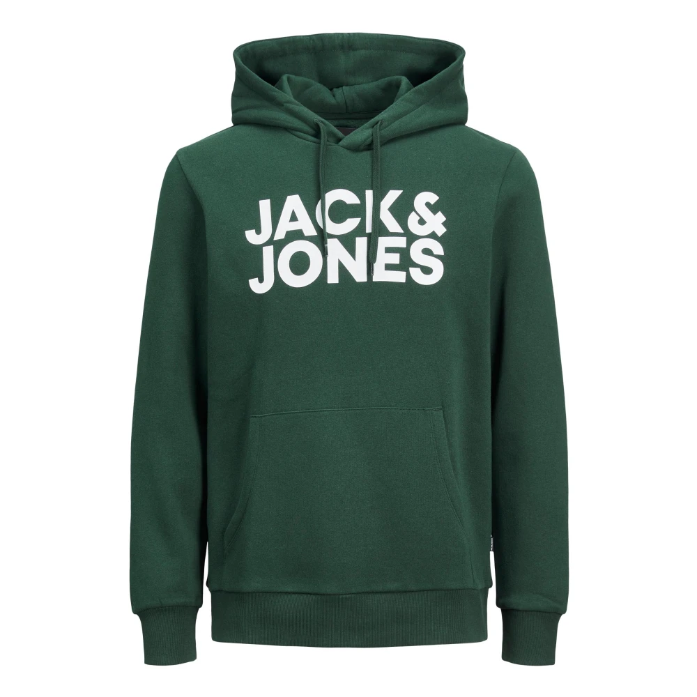 Jack & jones Corp Logo Hoodie Sweatshirt Green Heren