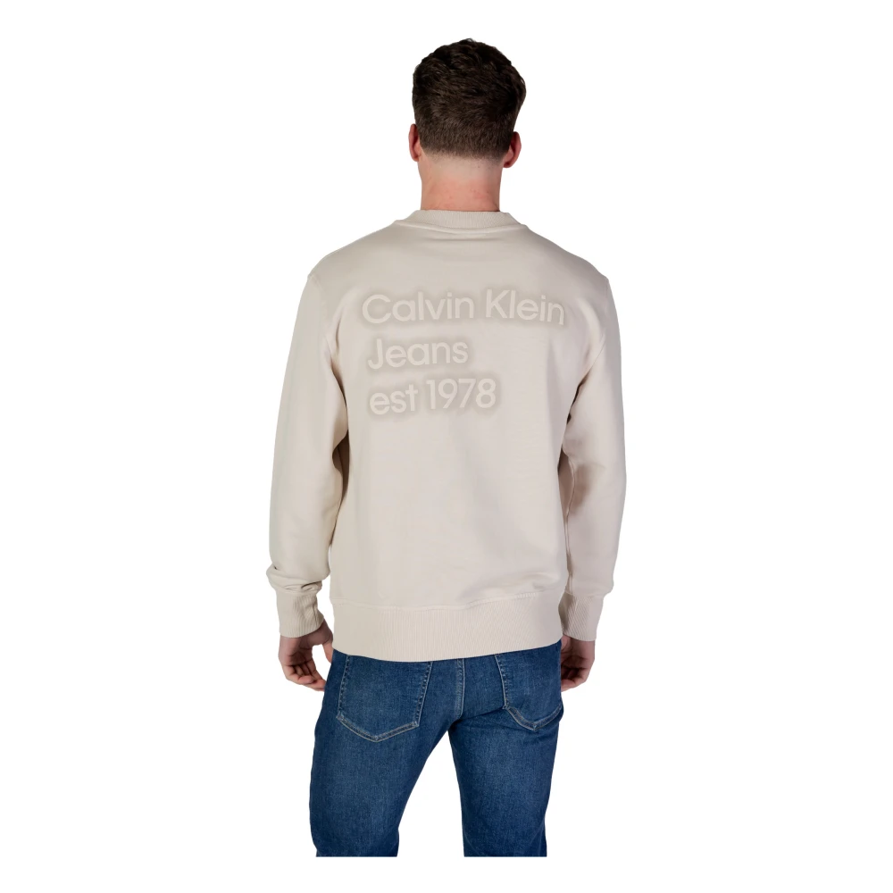 Calvin Klein Jeans Beige Sweatshirt Lange Mouwen Ronde Hals Beige Heren