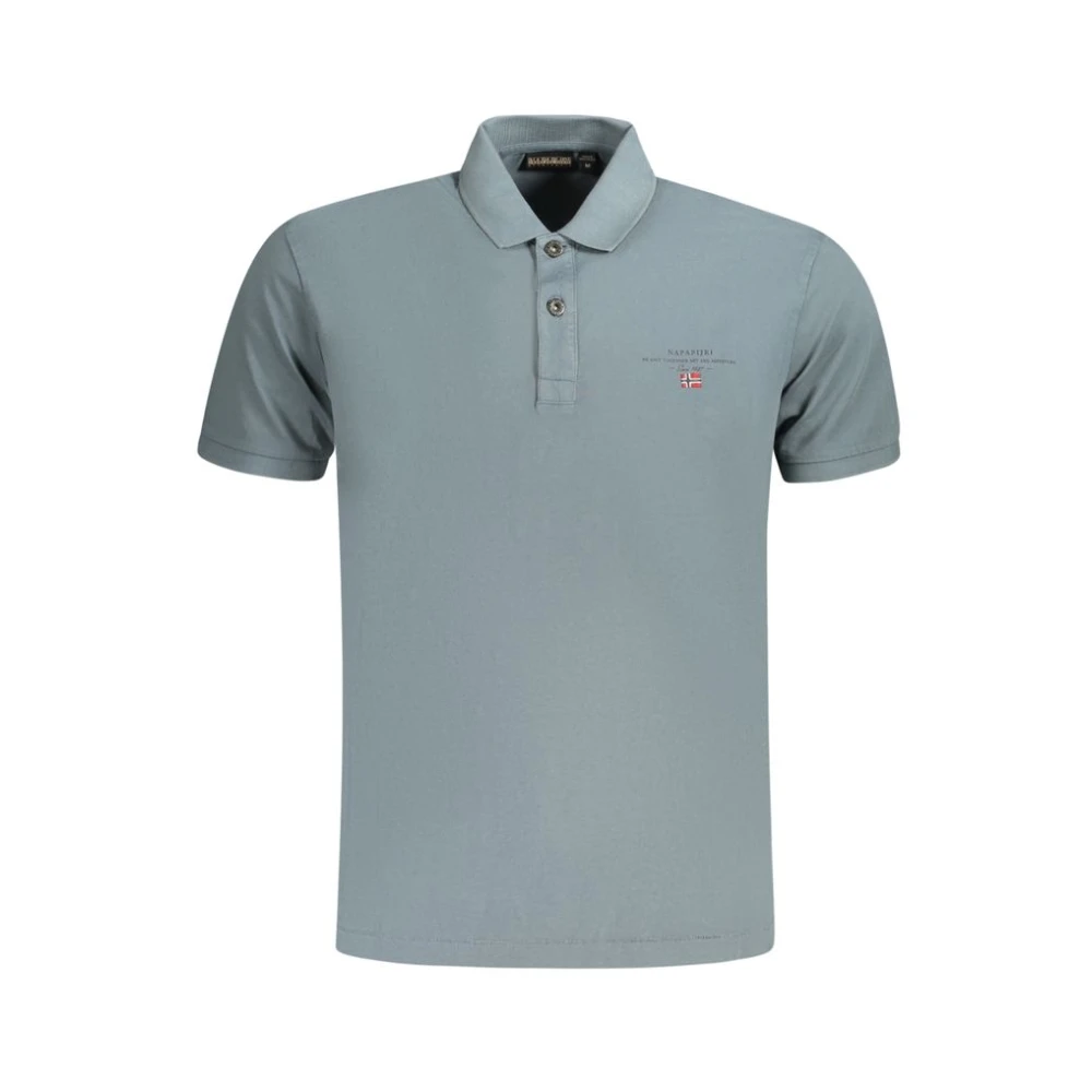 Napapijri Men's Gray Chic Polo Shirt With Print Detailing