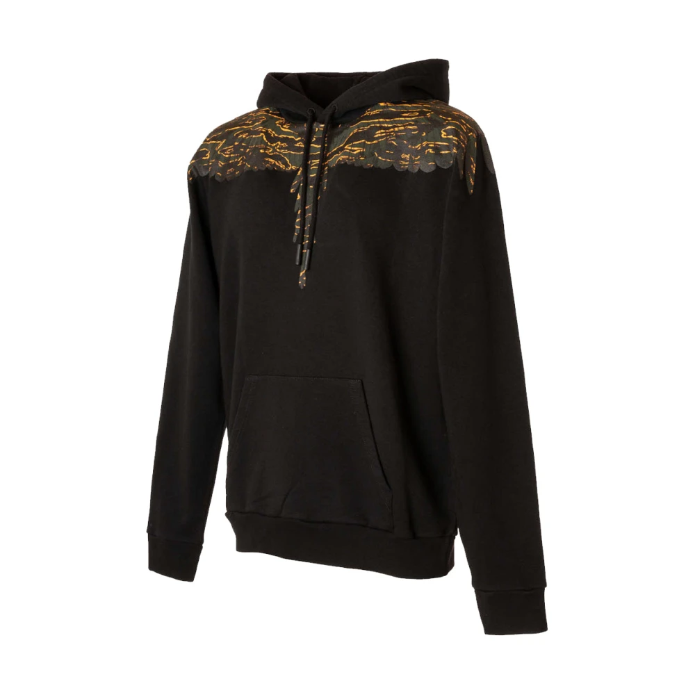 Marcelo Burlon Militair Groene Hoodie met Geribbelde Afwerking Black Heren