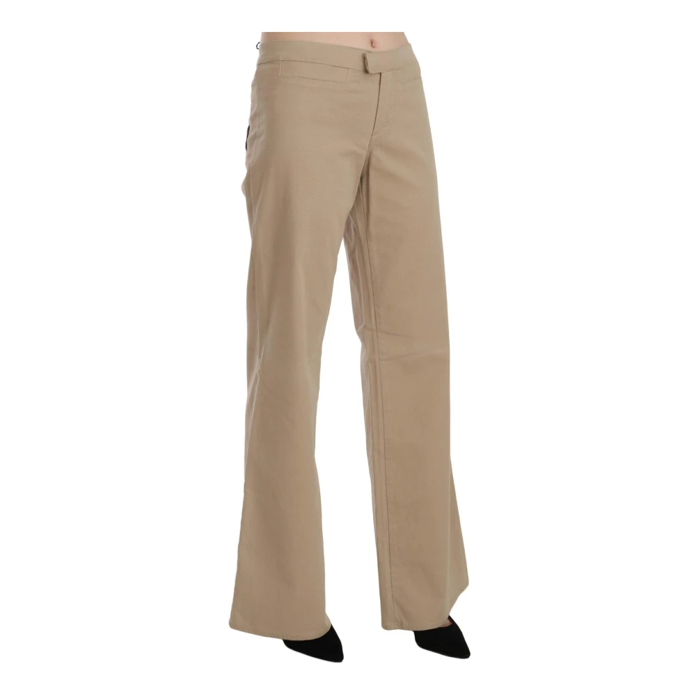Just Cavalli Beige Flared Katoenen Broek Beige Dames