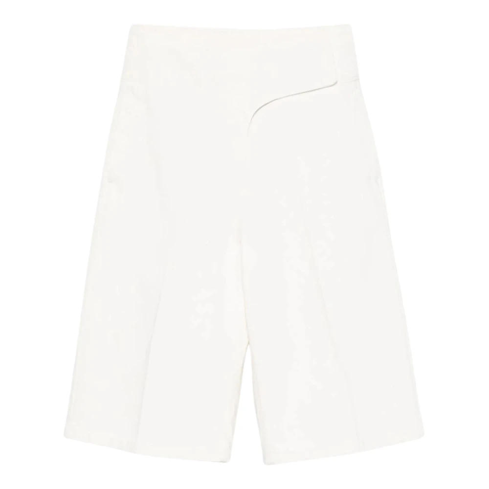 Ami Paris Women's Beige Casual Shorts, W26, Wrapped Belted Bermuda Shorts