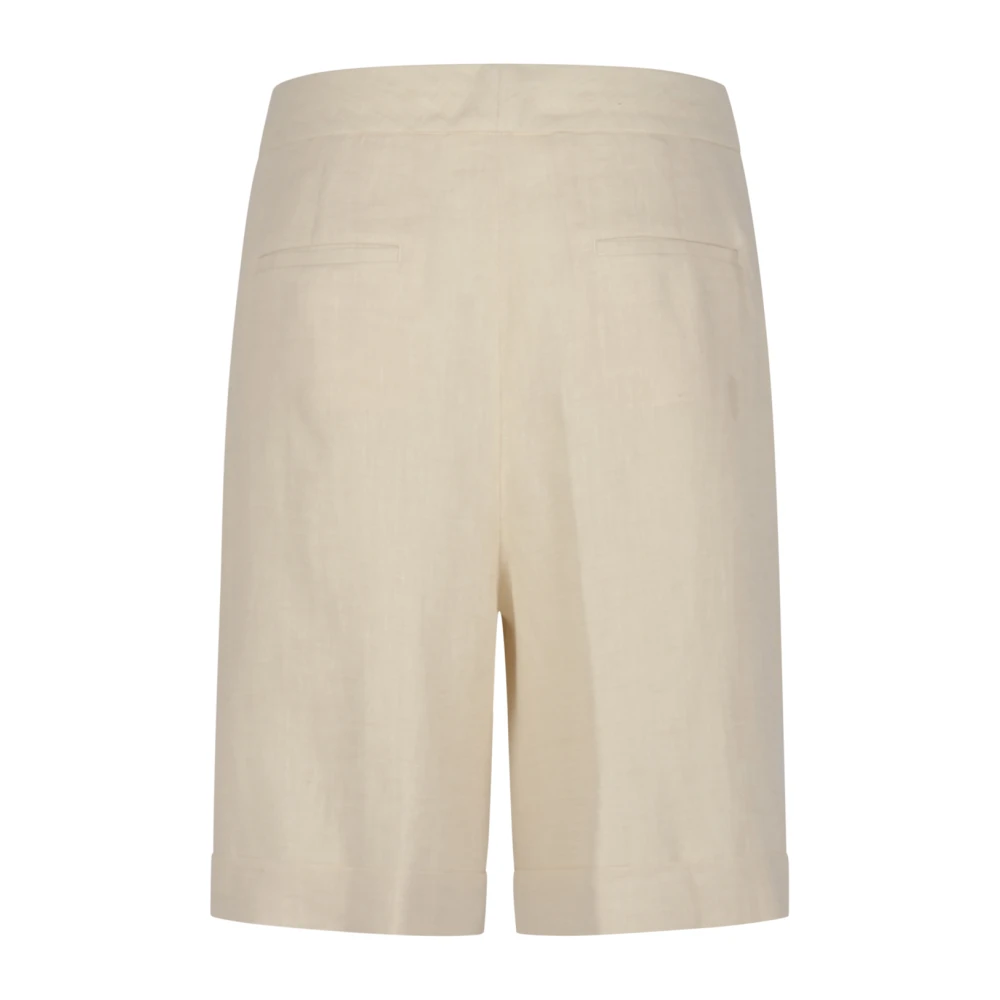 PESERICO Dames Bermuda broek van stof Beige Dames