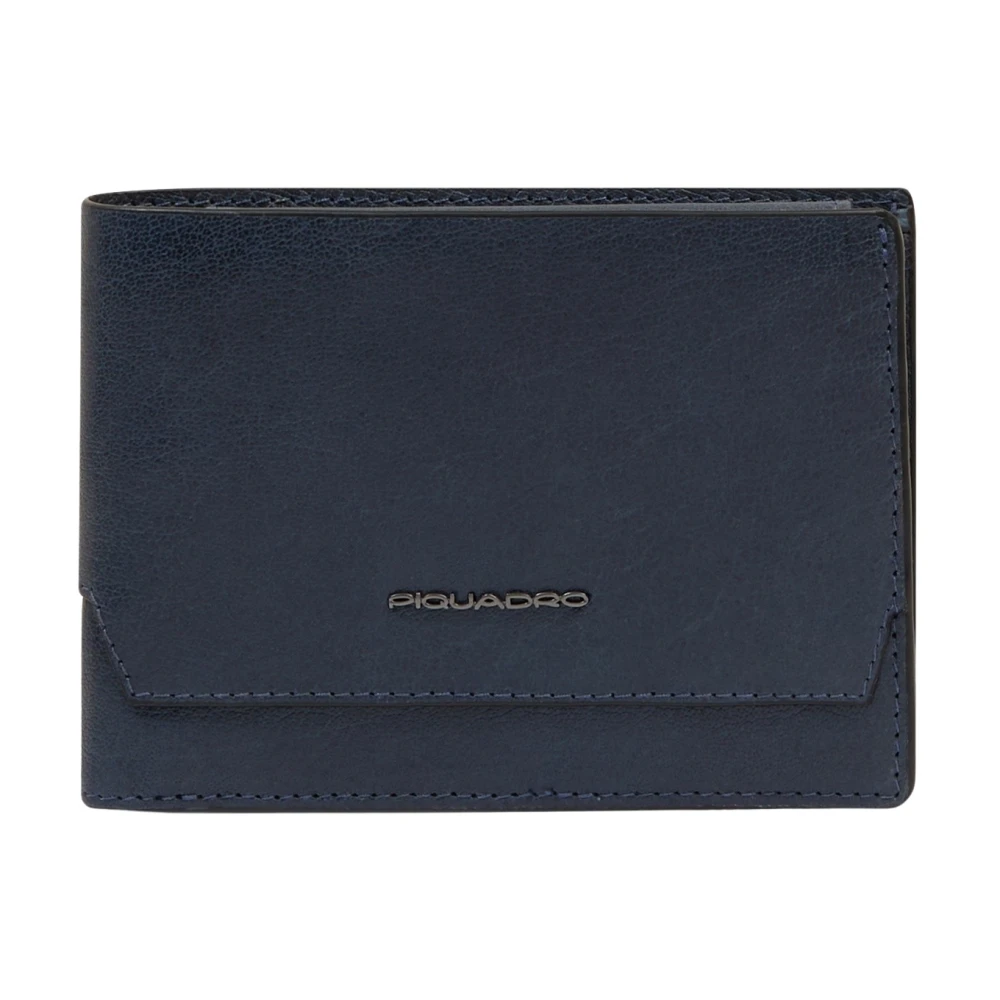 Piquadro Men's Blue Wallets & Cardholders, One Size, Wallet With Flip Up Id Window
